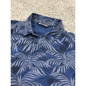 Travis‎ Matthew Floral Polo Shirt Blue Embroidered Logo Size Mens Size Small